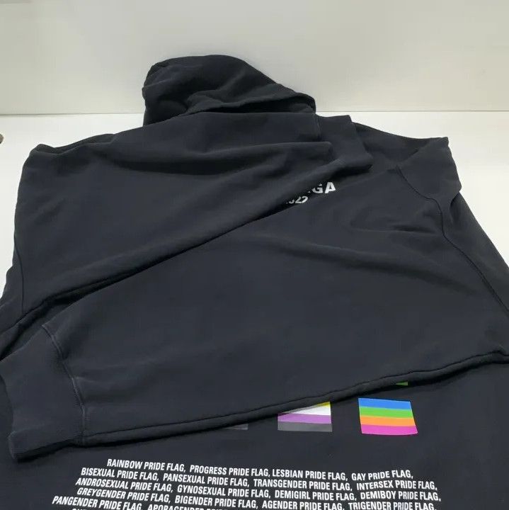 Balenciaga Balenciaga Pride 22 Black Hooded Sweatshirt Size US XS / EU 42 / 0 - 9 Thumbnail