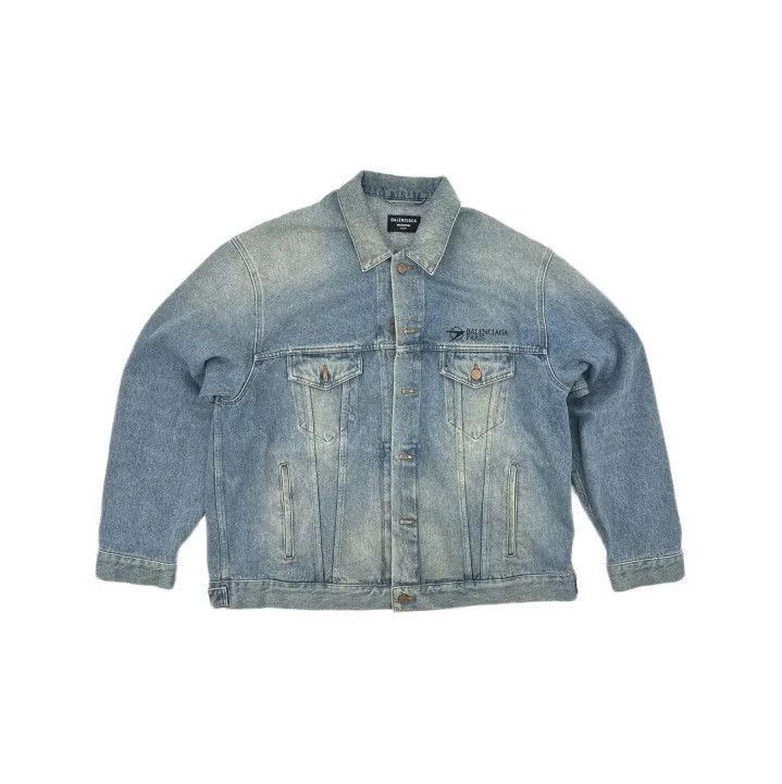 Balenciaga Balenciaga Classic Logo Embroidered Denim Jacket Size US S / EU 44-46 / 1 - 2 Thumbnail