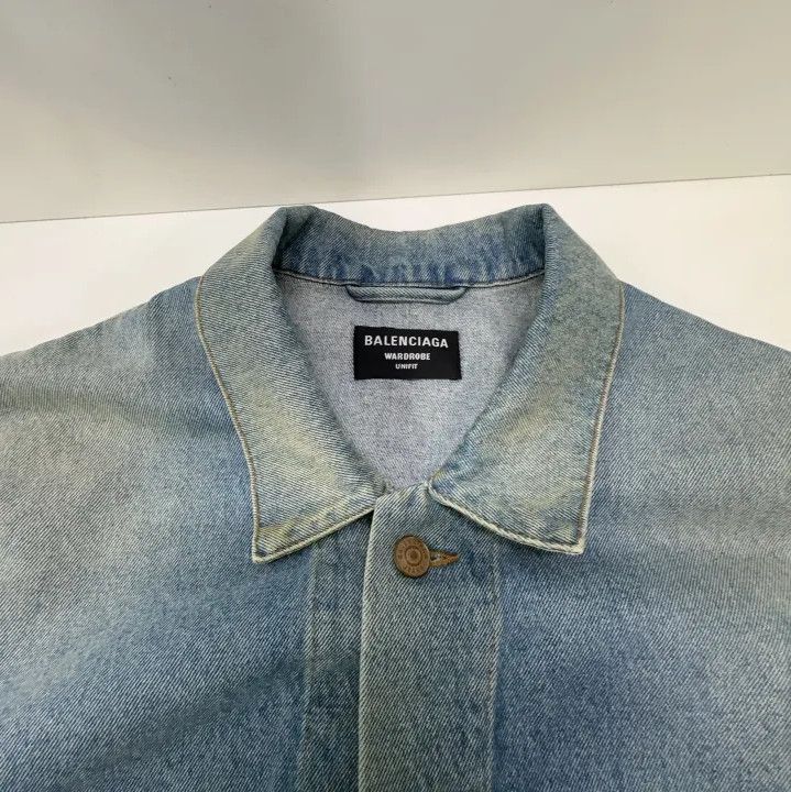 Balenciaga Balenciaga Classic Logo Embroidered Denim Jacket Size US S / EU 44-46 / 1 - 7 Thumbnail