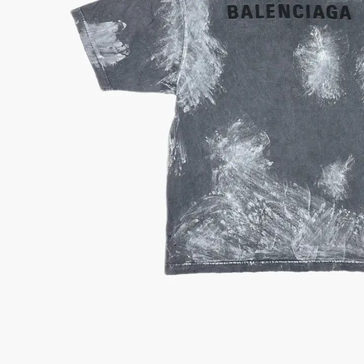 Balenciaga Balenciaga Gray Logo Embroidered Short Sleeve T-shirt Size US M / EU 48-50 / 2 - 5 Thumbnail