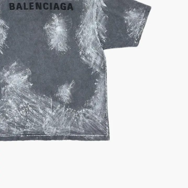 Balenciaga Balenciaga Gray Logo Embroidered Short Sleeve T-shirt Size US M / EU 48-50 / 2 - 6 Thumbnail