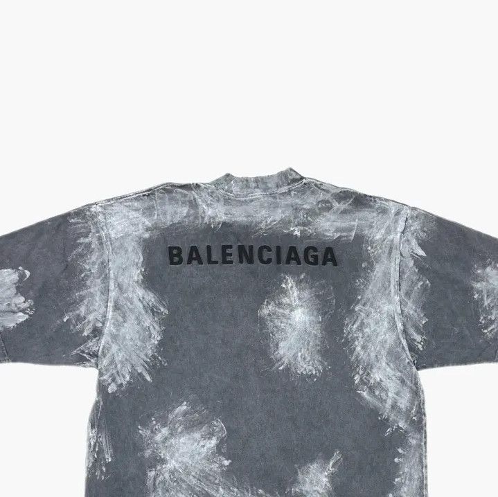 Balenciaga Balenciaga Gray Logo Embroidered Short Sleeve T-shirt Size US M / EU 48-50 / 2 - 4 Thumbnail