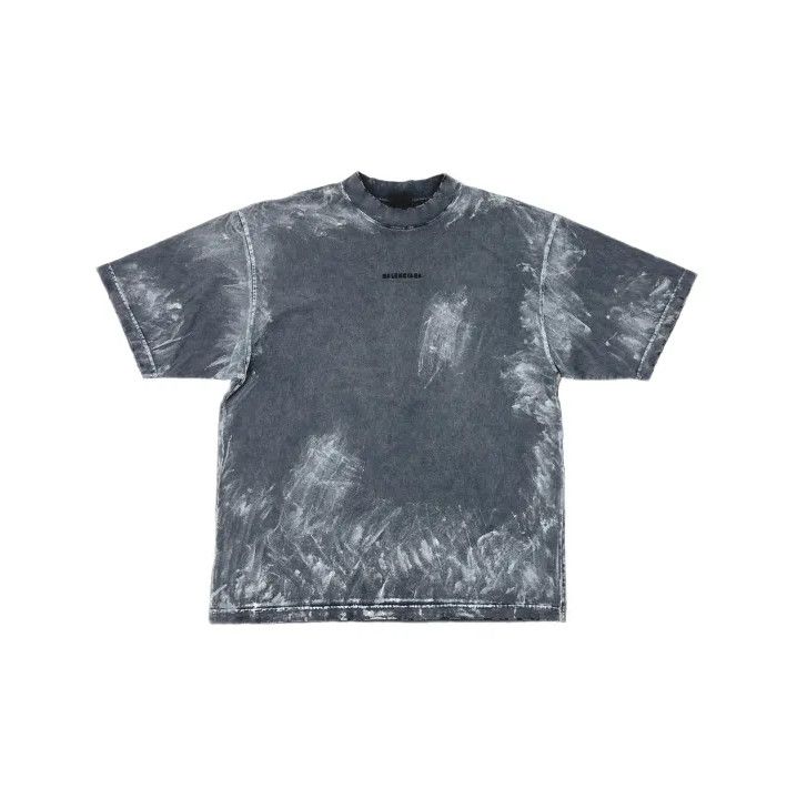 Balenciaga Balenciaga Gray Logo Embroidered Short Sleeve T-shirt Size US M / EU 48-50 / 2 - 2 Thumbnail