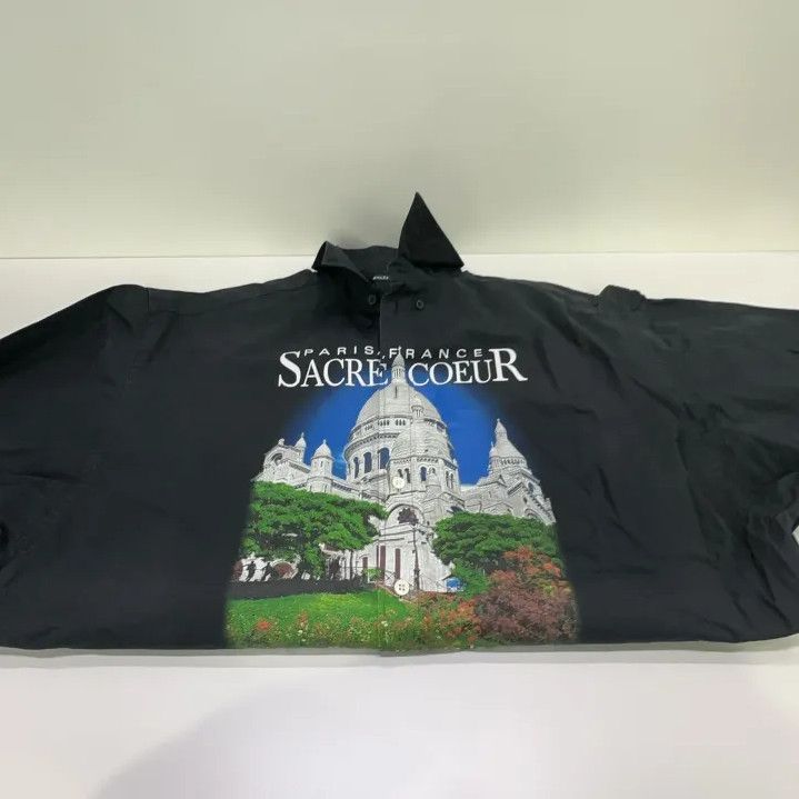 Balenciaga Balenciaga Black Graphic Long Sleeve Shirt Size US M / EU 48-50 / 2 - 10 Thumbnail