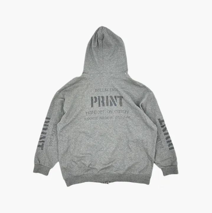 Balenciaga Balenciaga FW23 Gray Letter Print Hoodie Size US L / EU 52-54 / 3 - 3 Thumbnail
