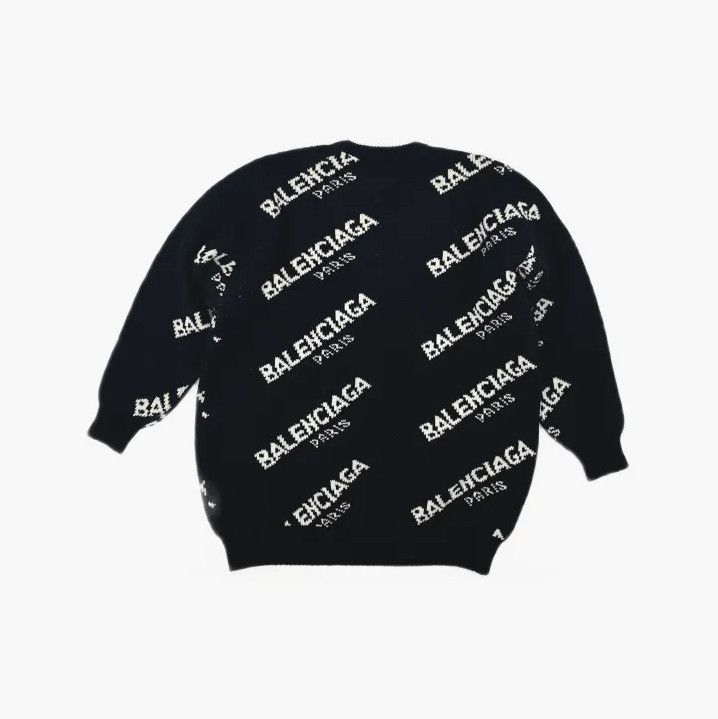 Balenciaga Balenciaga Logo Knitted Sweater in Black Size US S / EU 44-46 / 1 - 3 Thumbnail