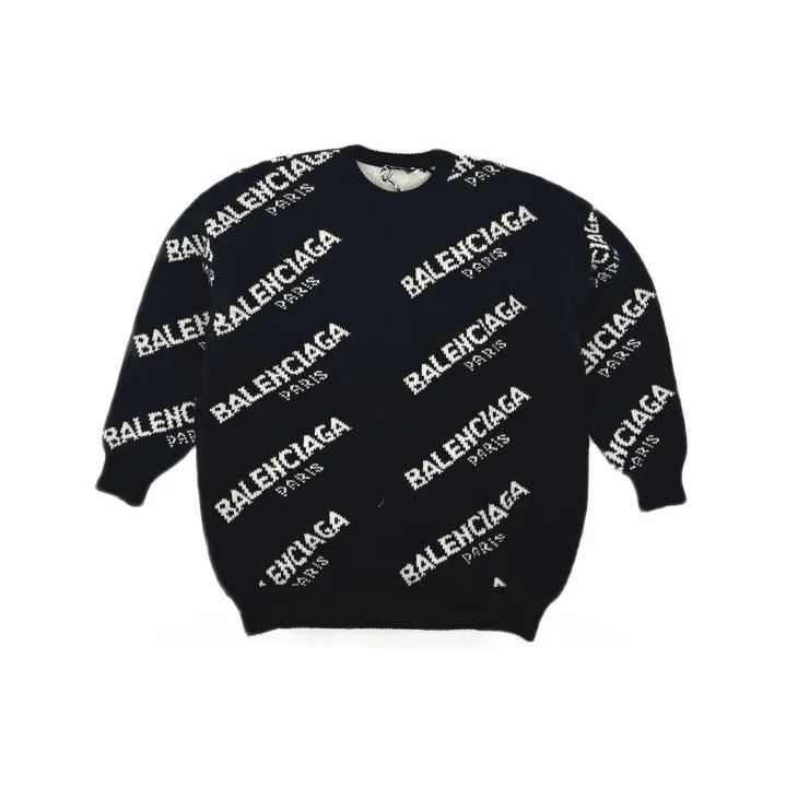 Balenciaga Balenciaga Logo Knitted Sweater in Black Size US S / EU 44-46 / 1 - 2 Thumbnail