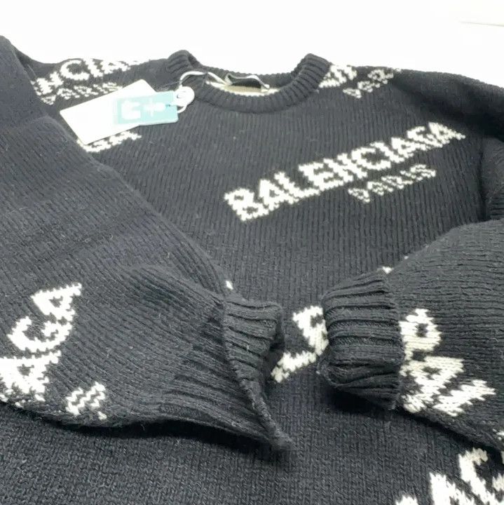 Balenciaga Balenciaga Logo Knitted Sweater in Black Size US S / EU 44-46 / 1 - 9 Thumbnail