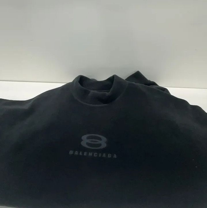 Balenciaga Balenciaga Black Logo Embroidered Oversized Sweatshirt Size US L / EU 52-54 / 3 - 10 Thumbnail