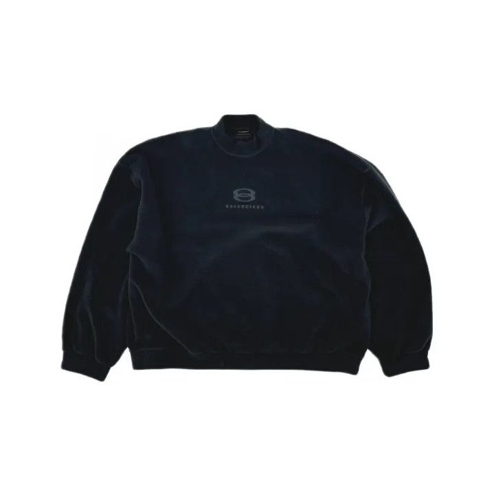 Balenciaga Balenciaga Black Logo Embroidered Oversized Sweatshirt Size US L / EU 52-54 / 3 - 2 Thumbnail