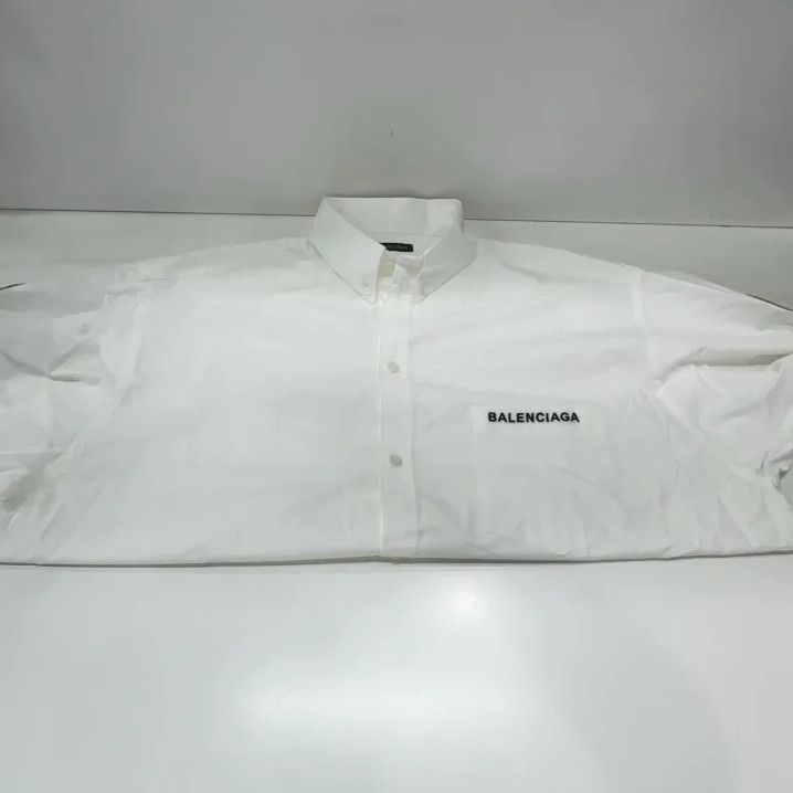 Balenciaga Balenciaga White Logo Long Sleeve Shirt Size US M / EU 48-50 / 2 - 10 Thumbnail