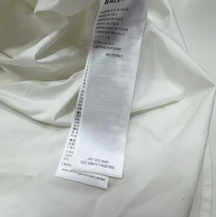 Balenciaga Balenciaga White Logo Long Sleeve Shirt Size US M / EU 48-50 / 2 - 6 Thumbnail