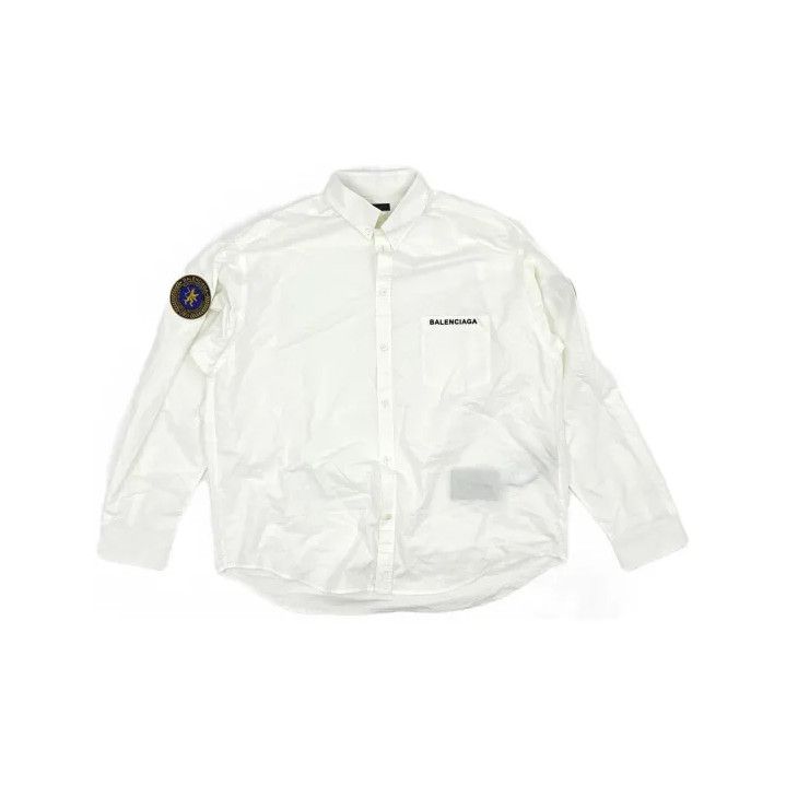 Balenciaga Balenciaga White Logo Long Sleeve Shirt Size US M / EU 48-50 / 2 - 2 Thumbnail