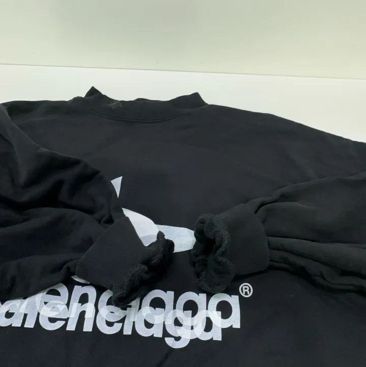 Balenciaga Balenciaga Black Logo Casual Long Sleeve Sweatshirt Size US M / EU 48-50 / 2 - 8 Thumbnail