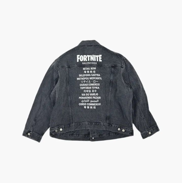 Balenciaga Balenciaga x FORTNITE Black Denim Jacket Size US L / EU 52-54 / 3 - 3 Thumbnail