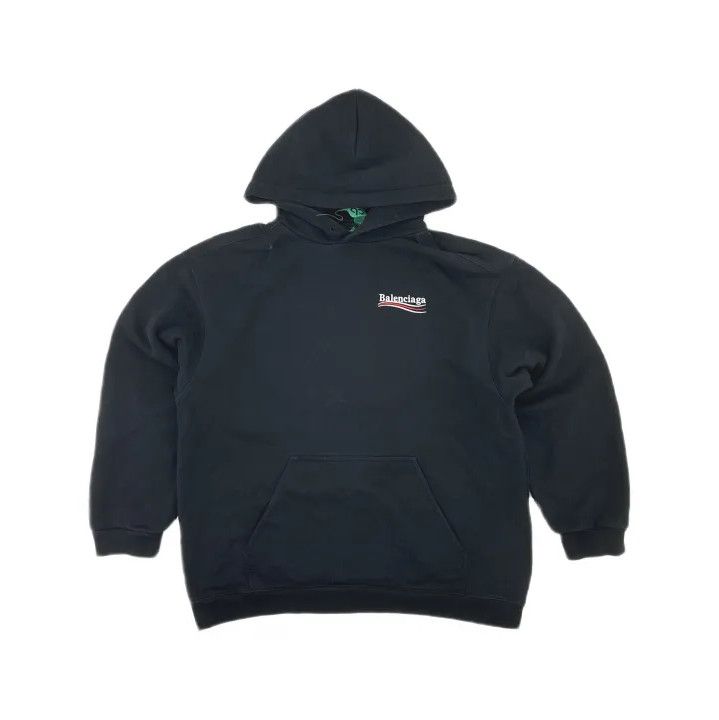 Balenciaga Balenciaga Black Logo Hooded Sweatshirt for Men Size US XL / EU 56 / 4 - 2 Thumbnail
