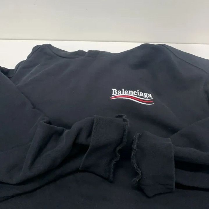 Balenciaga Balenciaga Black Logo Hooded Sweatshirt for Men Size US XL / EU 56 / 4 - 12 Thumbnail