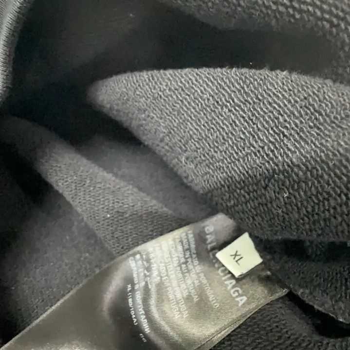 Balenciaga Balenciaga Black Logo Hooded Sweatshirt for Men Size US XL / EU 56 / 4 - 4 Thumbnail