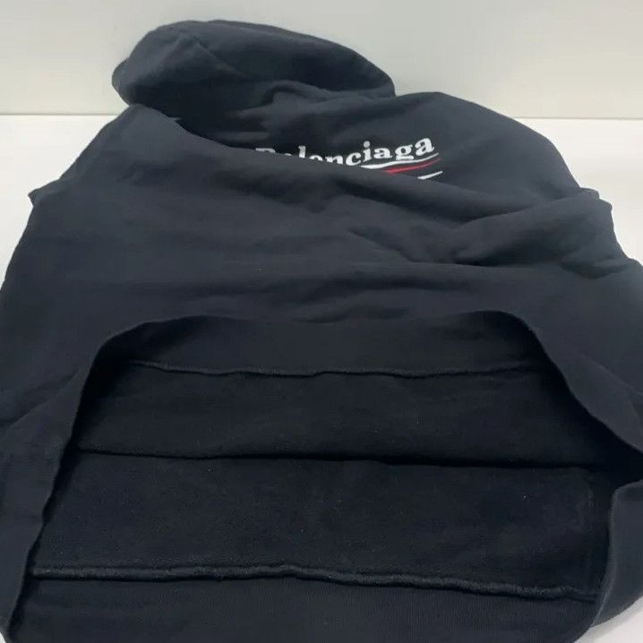 Balenciaga Balenciaga Black Logo Hooded Sweatshirt for Men Size US XL / EU 56 / 4 - 14 Thumbnail