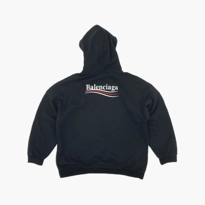 Balenciaga Balenciaga Black Logo Hooded Sweatshirt for Men Size US XL / EU 56 / 4 - 3 Thumbnail