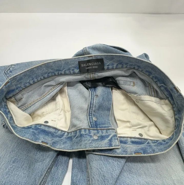Balenciaga Balenciaga SS24 Wash Denim Wide-Leg Pants Size US 27 - 6 Thumbnail