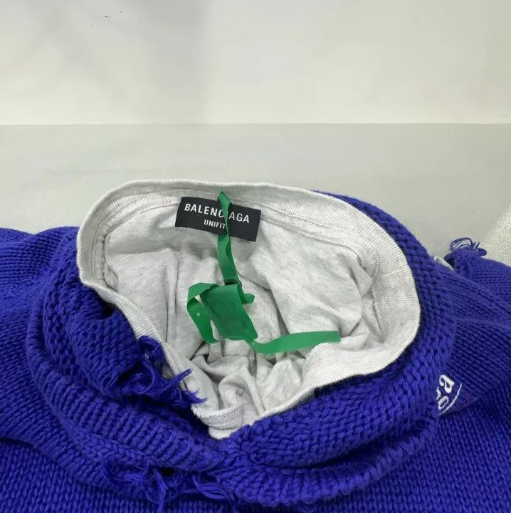 Balenciaga Balenciaga FW21 Classic Logo Hoodie Sweater in Blue Size US XS / EU 42 / 0 - 6 Thumbnail