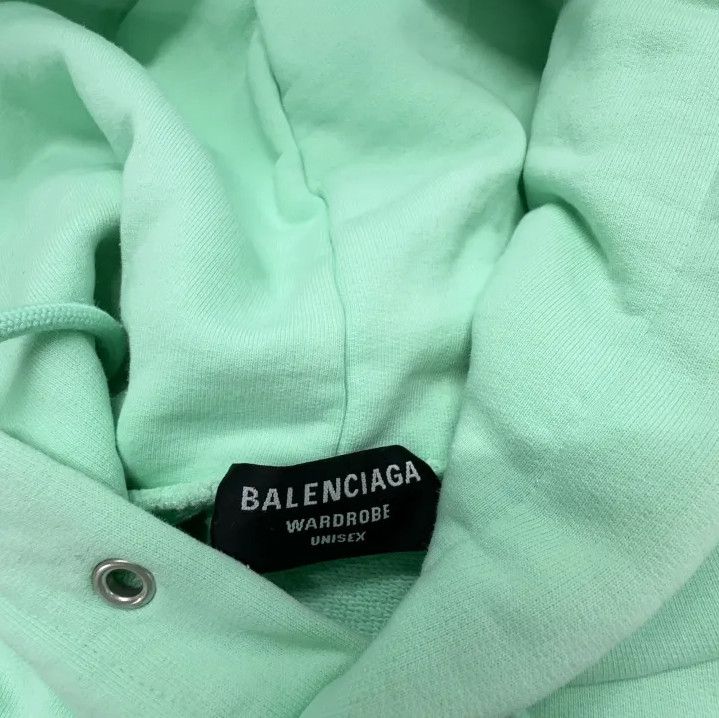 Balenciaga Balenciaga Green Logo Hooded Sweatshirt for Men Size US M / EU 48-50 / 2 - 5 Thumbnail