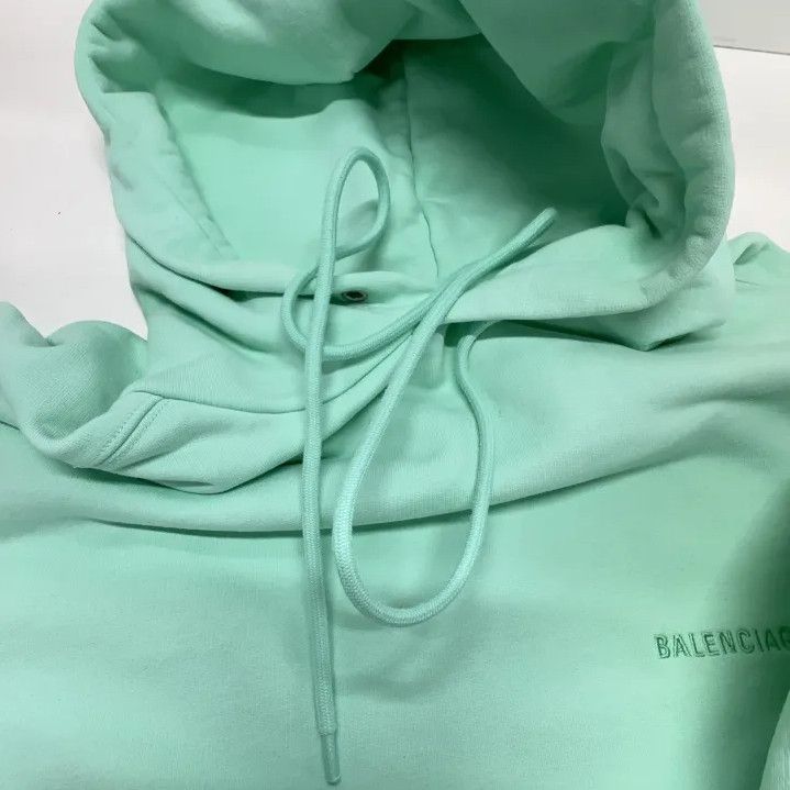 Balenciaga Balenciaga Green Logo Hooded Sweatshirt for Men Size US M / EU 48-50 / 2 - 6 Thumbnail