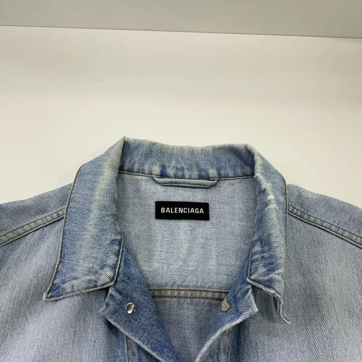 Balenciaga Balenciaga Logo Denim Jacket for Men Size US M / EU 48-50 / 2 - 7 Thumbnail