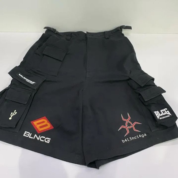 Balenciaga Balenciaga Black Casual Cargo Shorts for Men Size US 31 - 8 Thumbnail