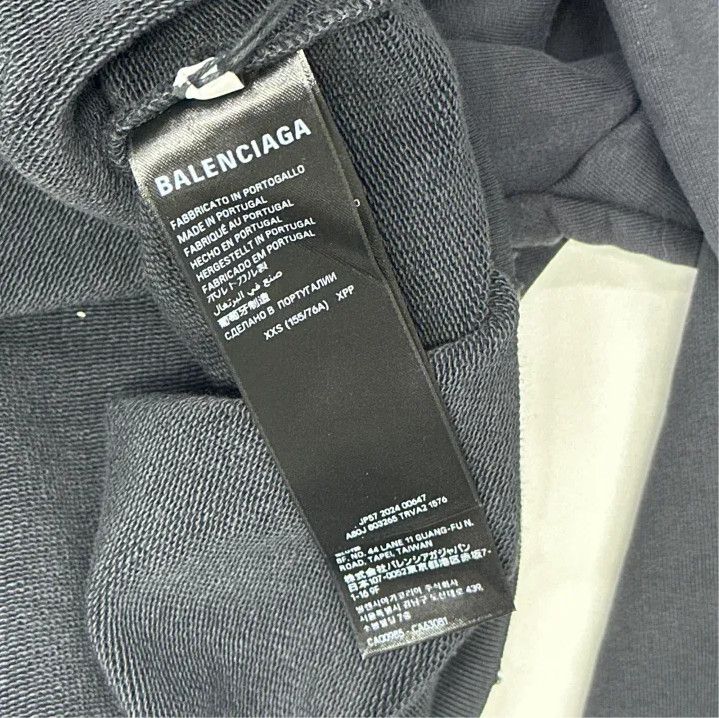 Balenciaga Balenciaga Gray Logo Print Oversized Hoodie Size US XXS / EU 40 - 2 Thumbnail