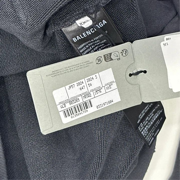 Balenciaga Balenciaga Gray Logo Print Oversized Hoodie Size US XXS / EU 40 - 4 Thumbnail