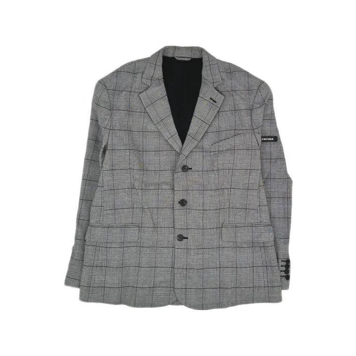 Balenciaga Balenciaga Black and White Plaid Long Sleeve Blazer Size US S / EU 44-46 / 1 - 2 Thumbnail