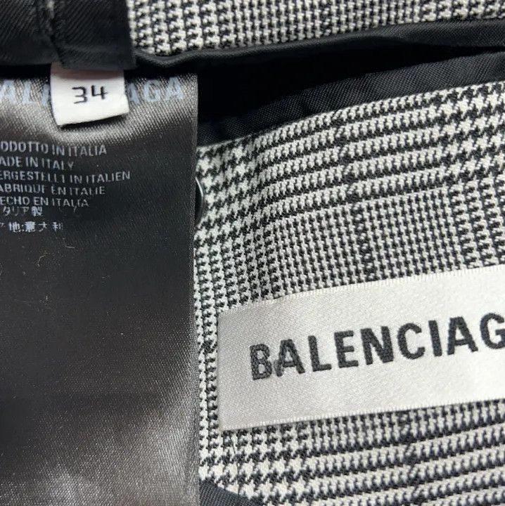 Balenciaga Balenciaga Black and White Plaid Long Sleeve Blazer Size US S / EU 44-46 / 1 - 5 Thumbnail