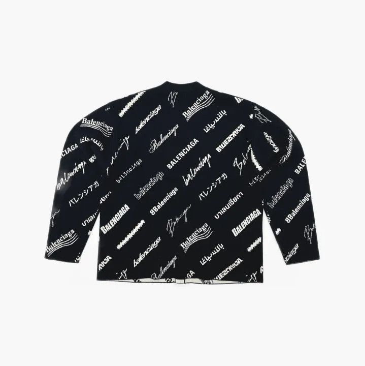 Balenciaga Balenciaga SS23 Logo Pattern V-Neck Cardigan Size US L / EU 52-54 / 3 - 3 Thumbnail