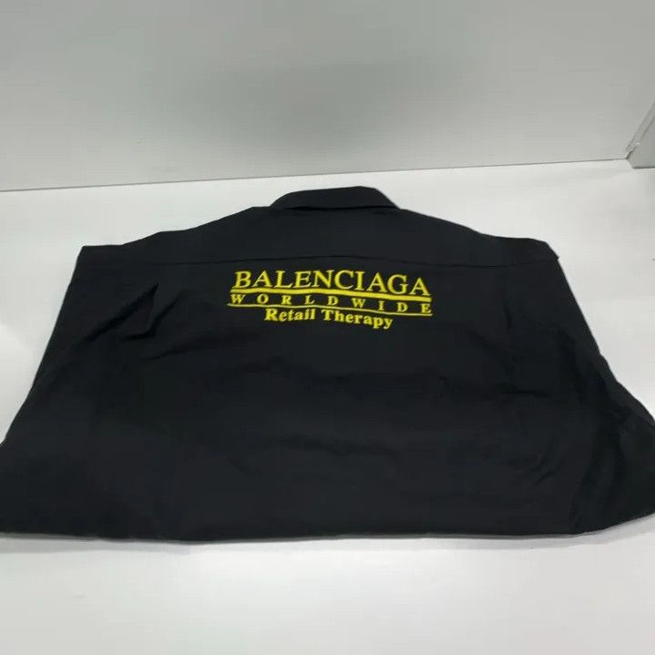 Balenciaga Balenciaga Black Logo Casual Long Sleeve Shirt Size US M / EU 48-50 / 2 - 13 Thumbnail