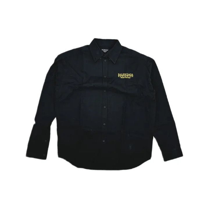 Balenciaga Balenciaga Black Logo Casual Long Sleeve Shirt Size US M / EU 48-50 / 2 - 2 Thumbnail
