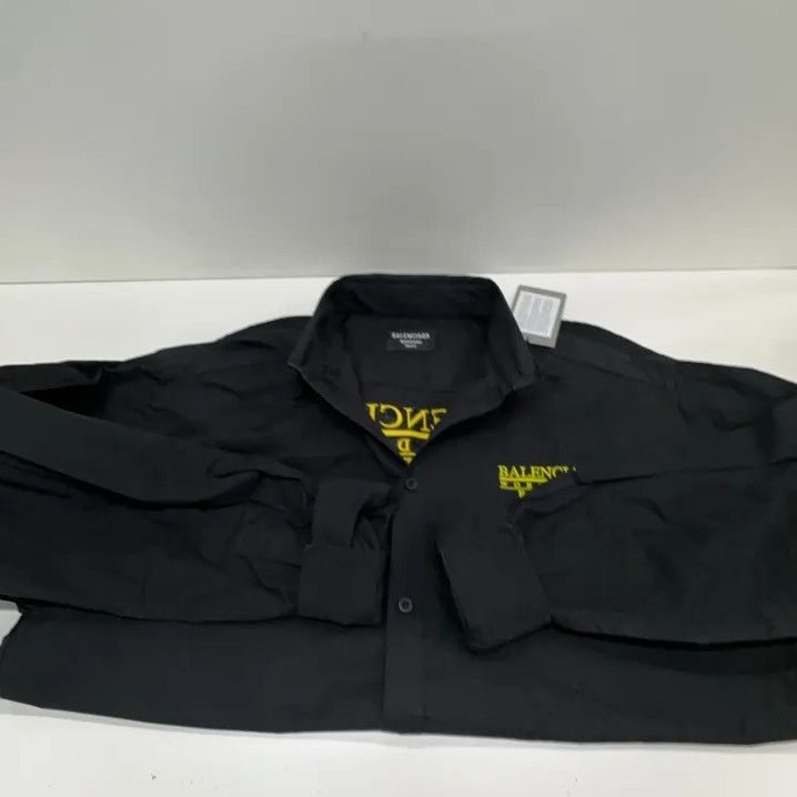 Balenciaga Balenciaga Black Logo Casual Long Sleeve Shirt Size US M / EU 48-50 / 2 - 10 Thumbnail