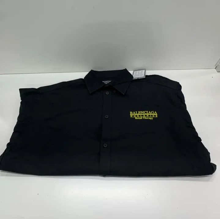 Balenciaga Balenciaga Black Logo Casual Long Sleeve Shirt Size US M / EU 48-50 / 2 - 8 Thumbnail