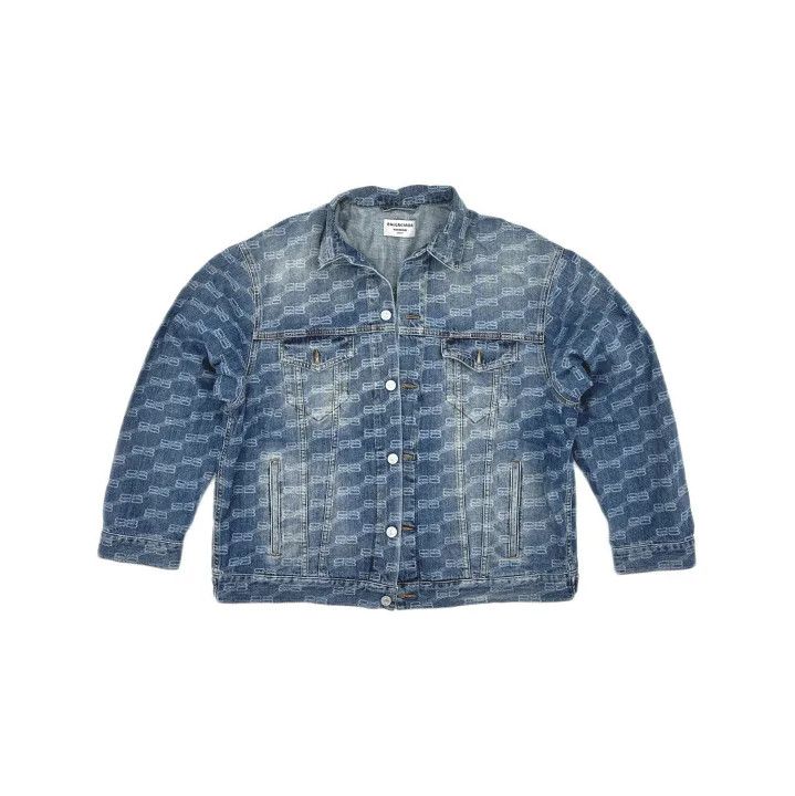 Balenciaga Balenciaga Logo Denim Jacket for Men and Women Size US XS / EU 42 / 0 - 2 Thumbnail