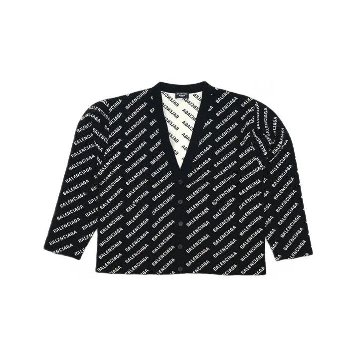 Balenciaga Balenciaga SS22 Black Logo Long Sleeve Knitwear Size US M / EU 48-50 / 2 - 2 Thumbnail