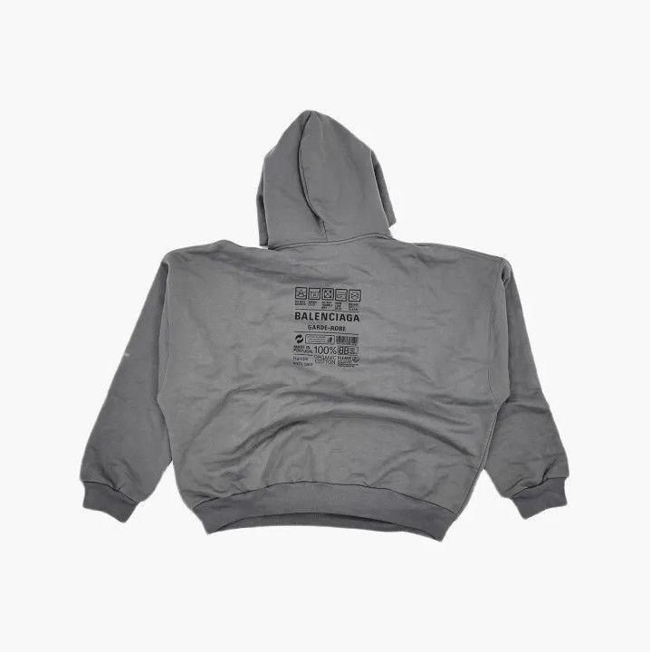 Balenciaga Balenciaga Gray Hooded Sweatshirt for Men Size US XS / EU 42 / 0 - 3 Thumbnail