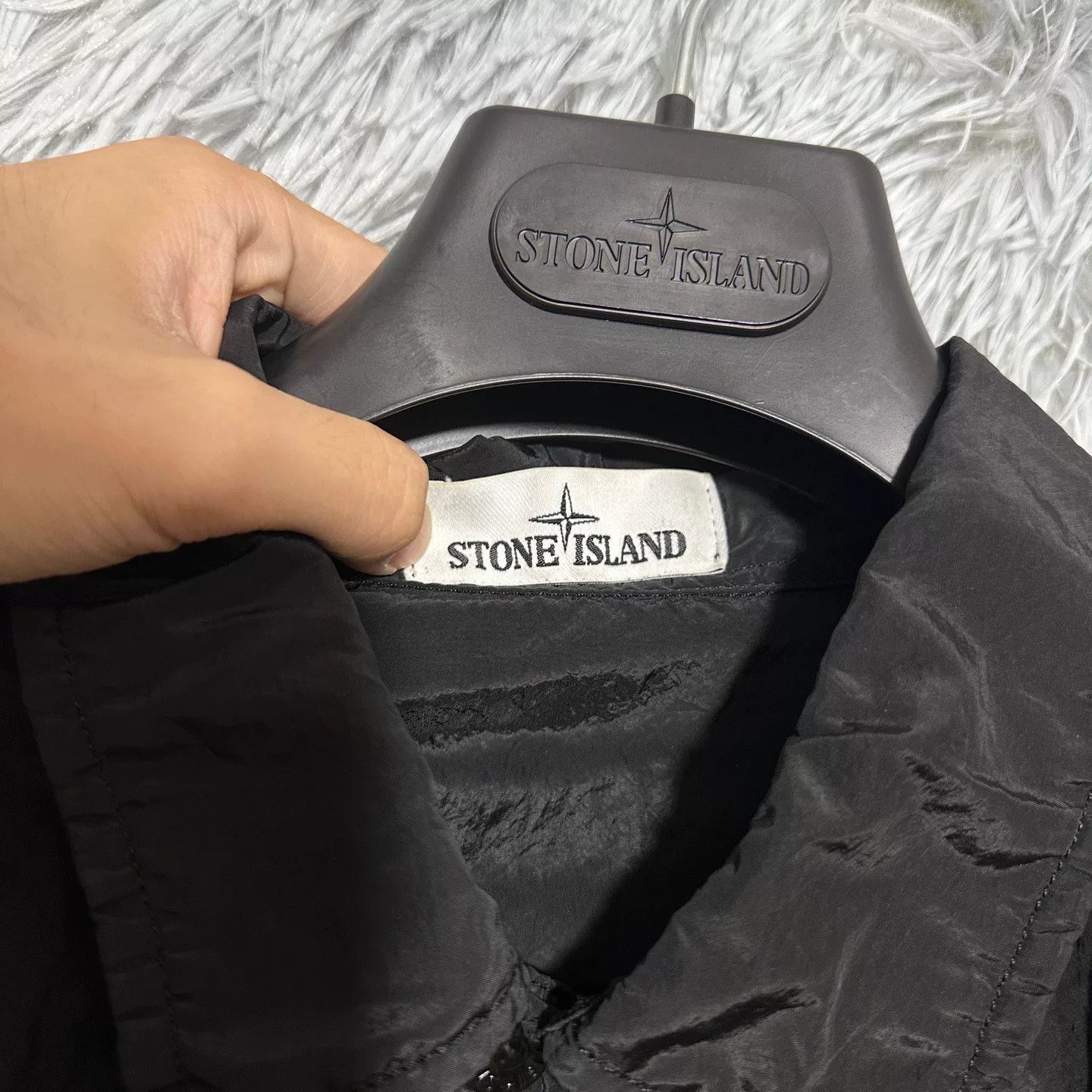 Stone Island stone island black metallic nylon jacket Size US L / EU 52-54 / 3 - 4 Thumbnail