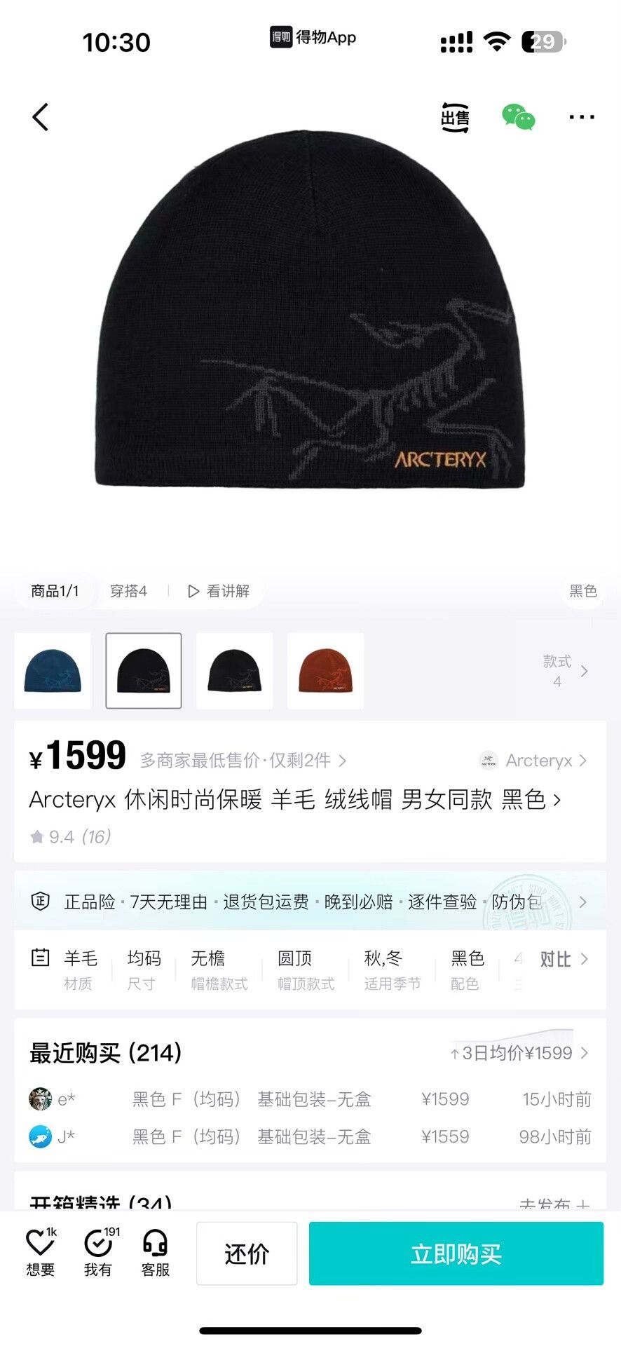 Arc'teryx arcteryx bird head toque wool knit cap Size ONE SIZE - 6 Thumbnail