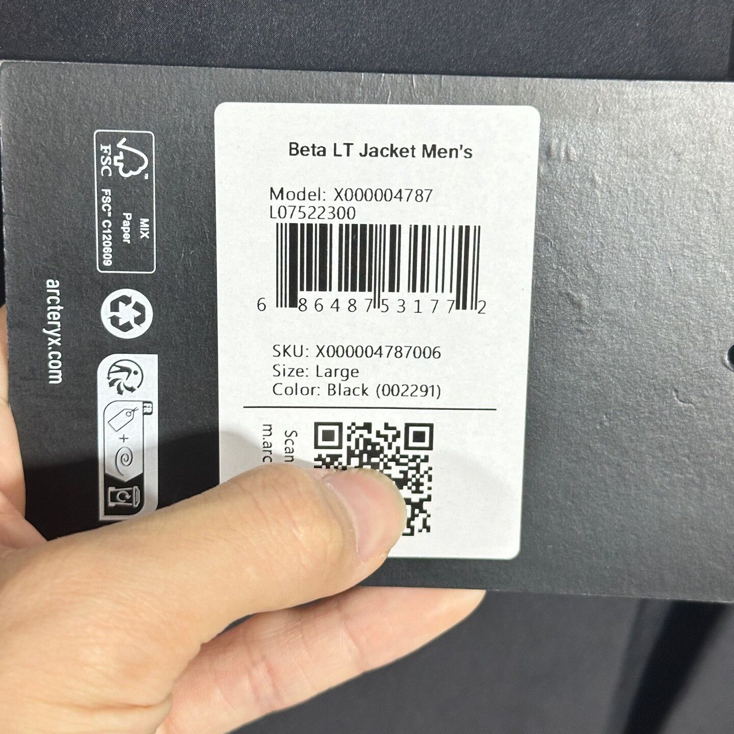 Arc'teryx arcteryx beta lt jacket black size large Size US L / EU 52-54 / 3 - 5 Thumbnail