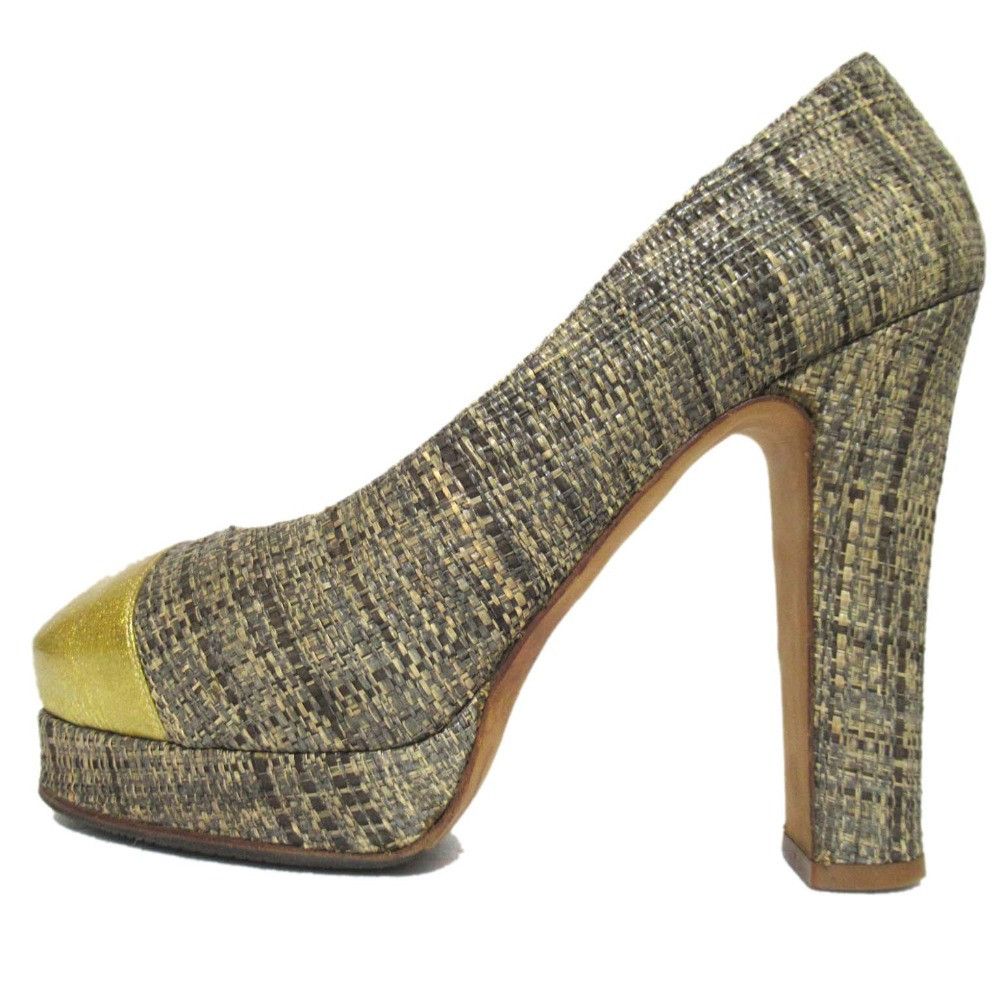 Chanel Chanel Chanel Coco Mark Tweed Platform Pumps Cotton Shoes G27226 DUTY FREE for USA Size ONE SIZE - 2 Thumbnail