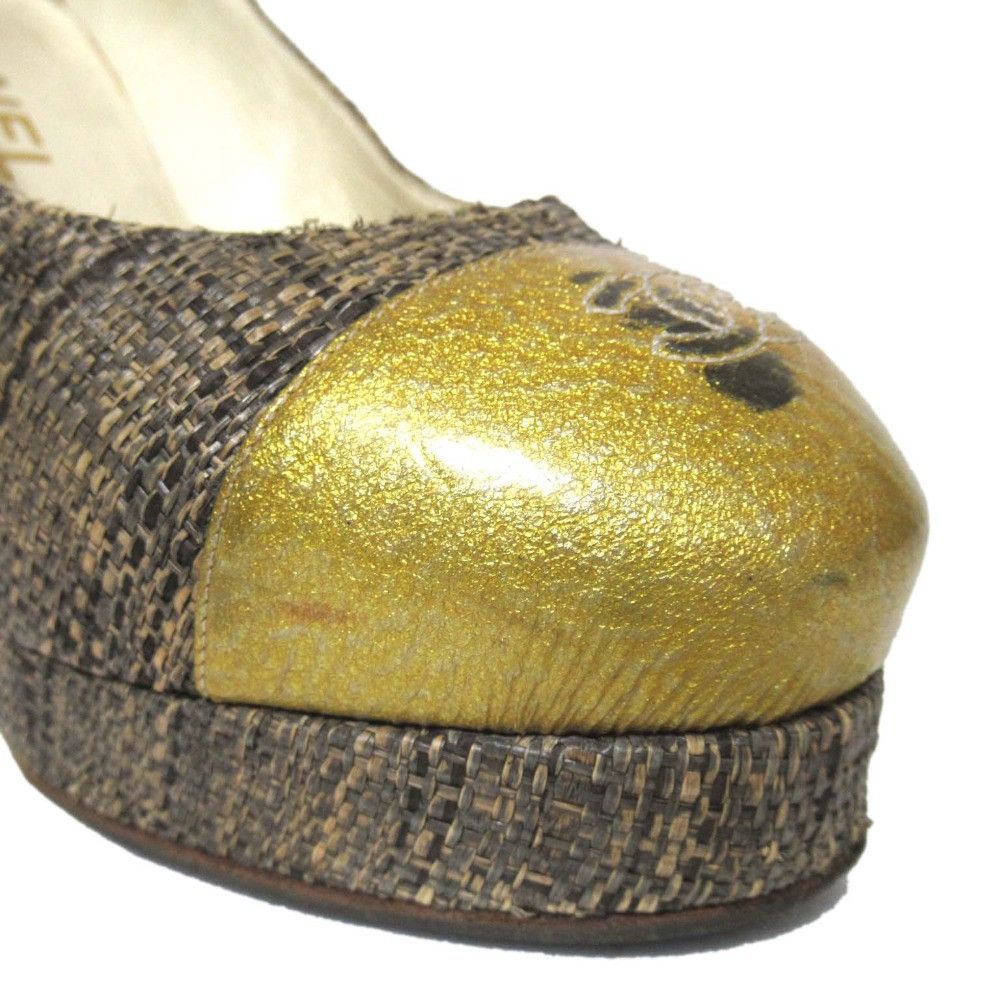 Chanel Chanel Chanel Coco Mark Tweed Platform Pumps Cotton Shoes G27226 DUTY FREE for USA Size ONE SIZE - 5 Thumbnail