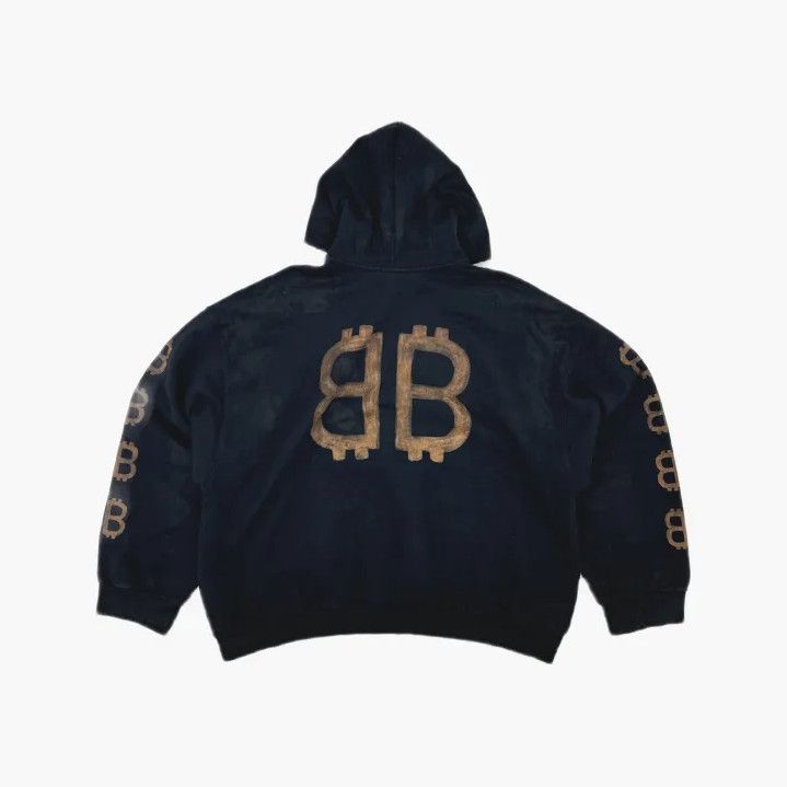 Balenciaga Balenciaga Logo Print Vintage Hoodie for Men Size US L / EU 52-54 / 3 - 3 Thumbnail