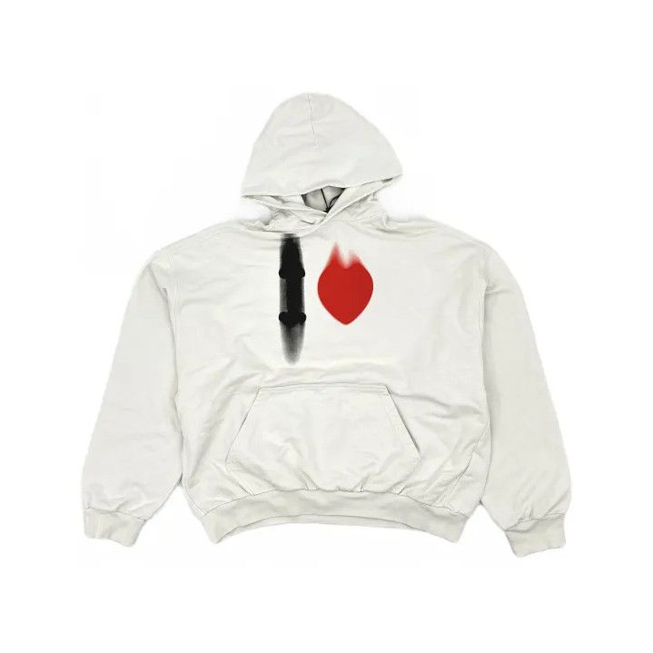 Balenciaga Balenciaga White Casual Hoodie with Heart Print Size US S / EU 44-46 / 1 - 2 Thumbnail