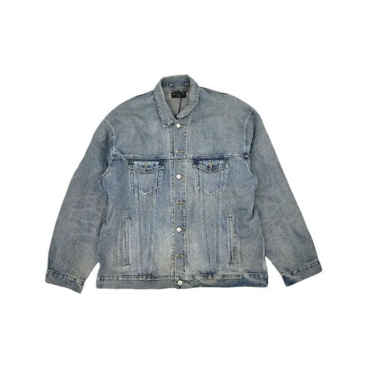 Balenciaga Balenciaga Blue Denim Logo Print Jacket Size US M / EU 48-50 / 2 - 2 Thumbnail